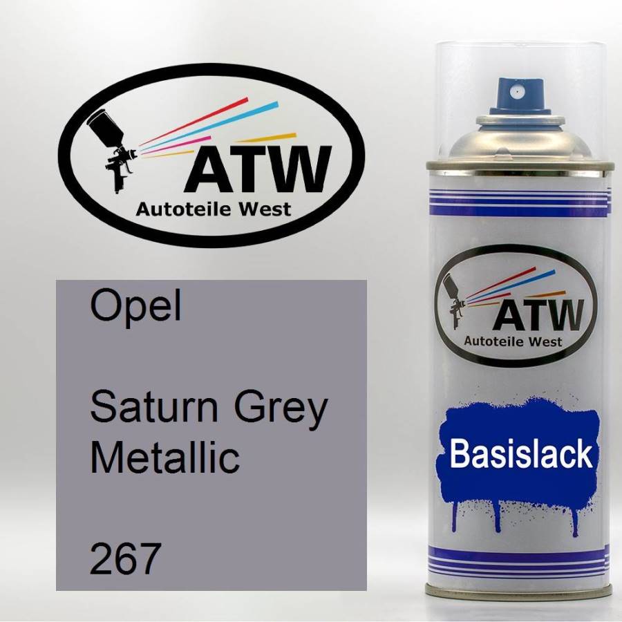 Opel, Saturn Grey Metallic, 267: 400ml Sprühdose, von ATW Autoteile West.